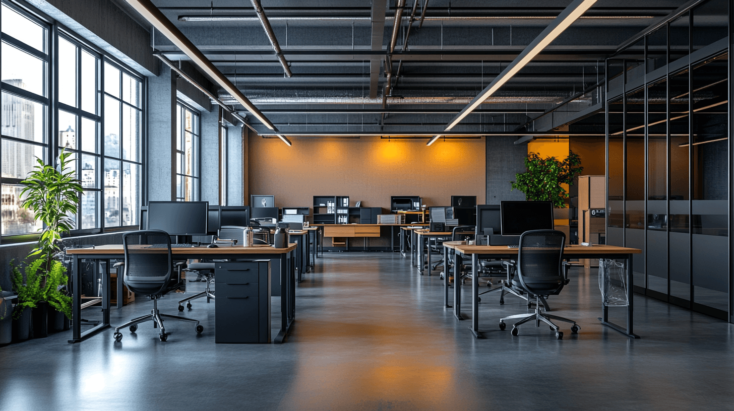 Spacious office undergoing cleaning by office cleaners in London.